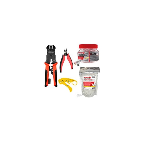 Cable Wholesale ProSeries Pass Through Cat6/6a STP Starter Kit, 1ea (S45-1750P, S45-C101, S45-801, S45-PSK6S - main